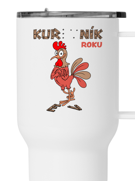 Kur(ev)ník roku termohrnek White