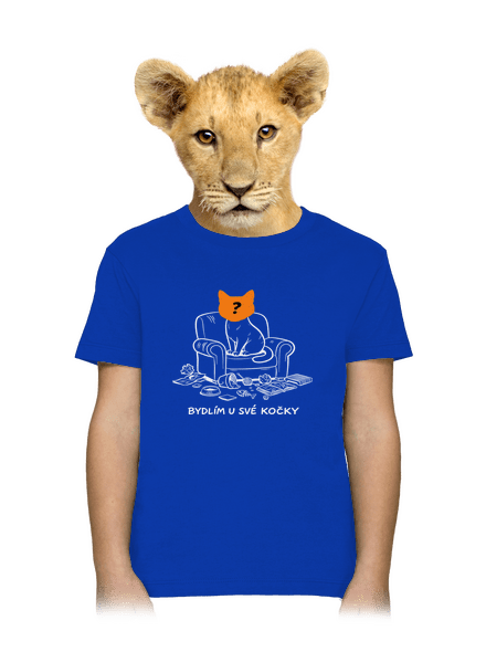 Bydlím u své kočky dětské tričko Royal Blue