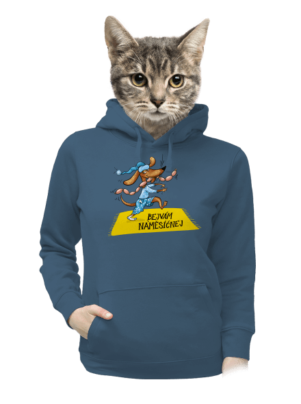 Bejvám náměsíčnej dámská mikina klokanka Denim