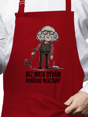 Neklidný bez masa zástěra Red
