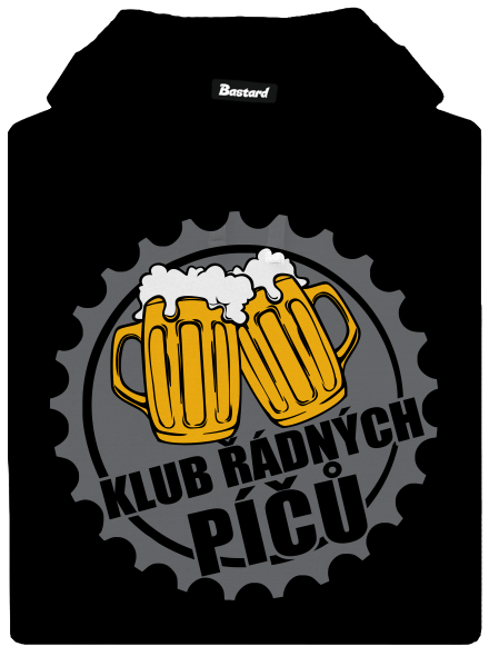 Klub řádných píčů pánská mikina klokanka Black