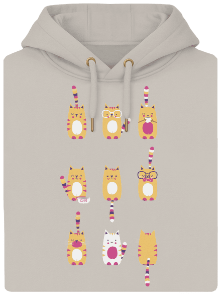 Meow unisex mikina premium Pastel Macchiato