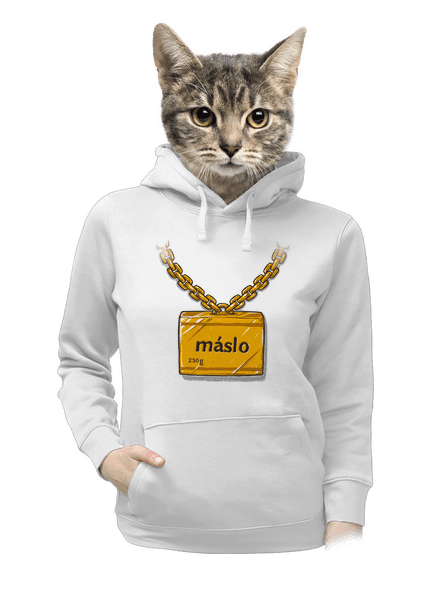 Máslo dámská mikina klokanka White