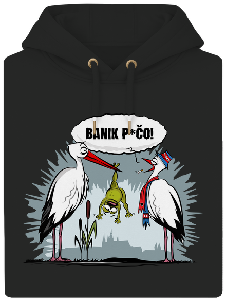 Banik p*čo! unisex mikina premium Dark Black