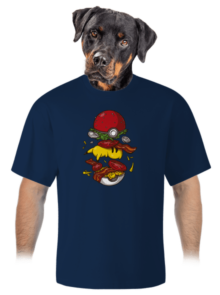 Pokémon burger unisex tričko oversized Midnight Blue