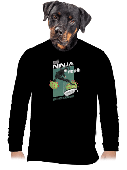 Ninja v rouši pánské dlouhý rukáv Black