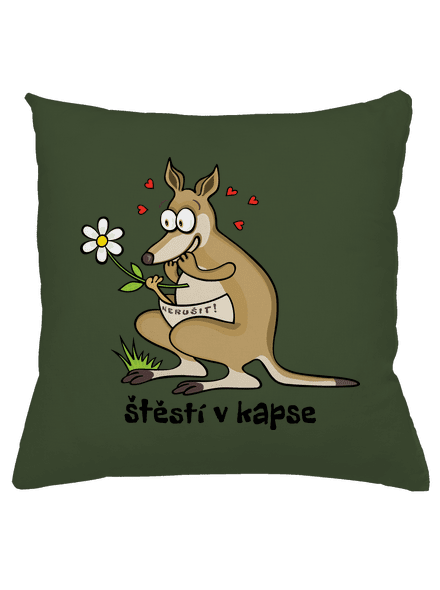 Štěstí v kapse polštář Olive Green