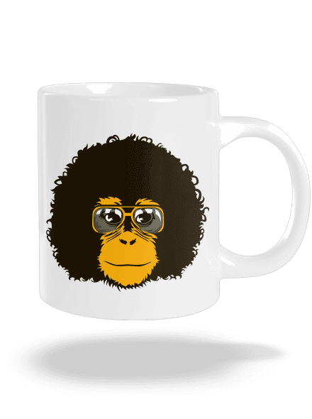 Retro opičák velký hrnek White