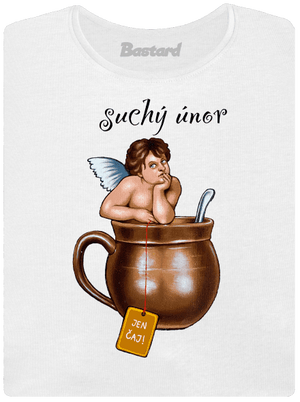 Suchý únor dámské tričko s lemem White