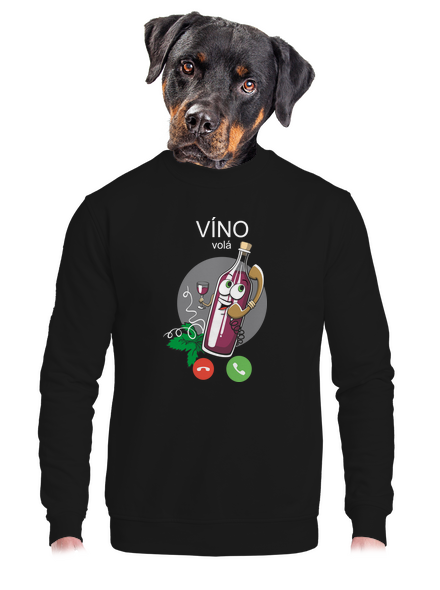 Červené víno volá unisex mikina bez kapuce Black