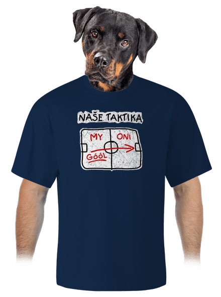 Naše taktika unisex tričko oversized Midnight Blue