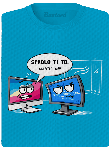 Mac vs. Windows dámské sportovní tričko Blue Atol