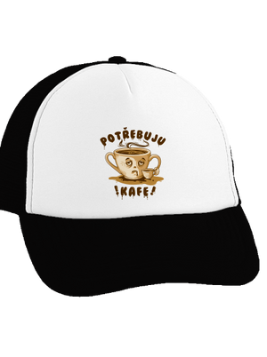 Potřebuju kafe kšiltovka truckerka Black cap