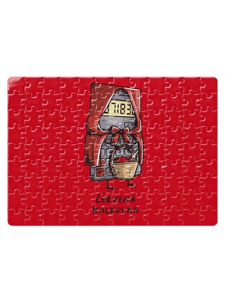 Červená kalkulka puzzle White