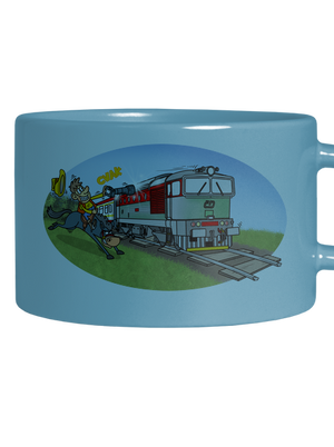 Šotouš na lovu hrnek makronka Blue Macaron