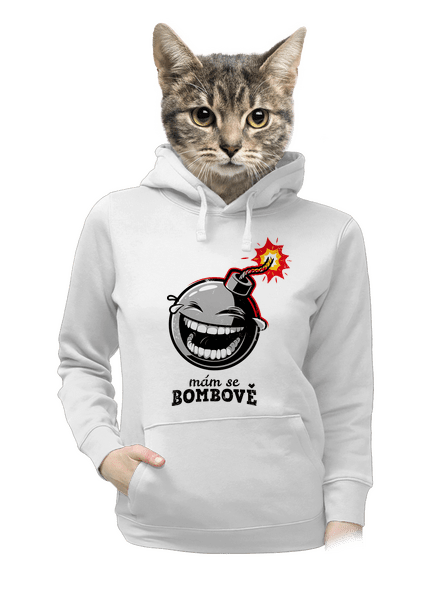 Mám se bombově dámská mikina klokanka White