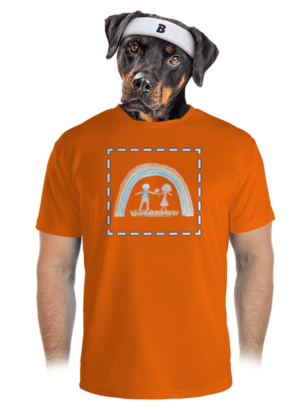 Dětské kresby - nahraj vlastní pánské sportovní tričko Neon Orange