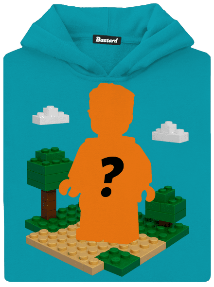 Lego postava z vlastní fotky dětská mikina klokanka Hawaiian Blue
