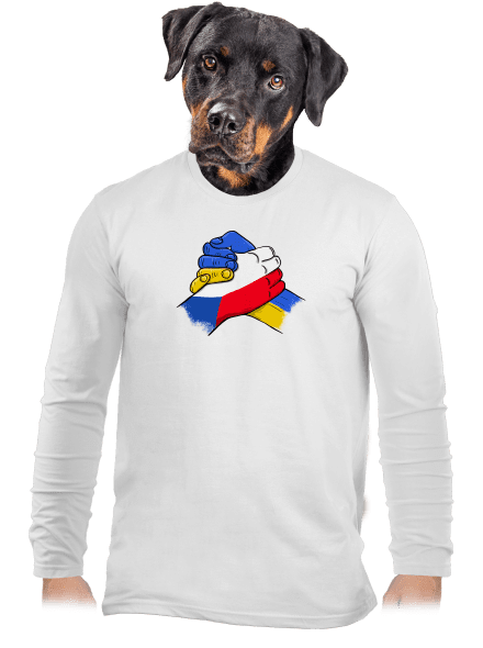 Ukrajina - Podpora pánské dlouhý rukáv White