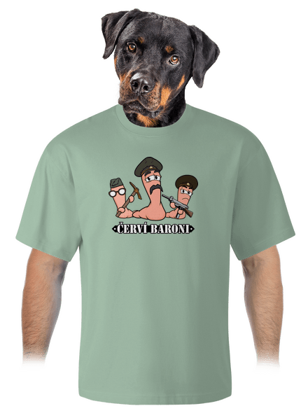 Červí baroni unisex tričko oversized Sage