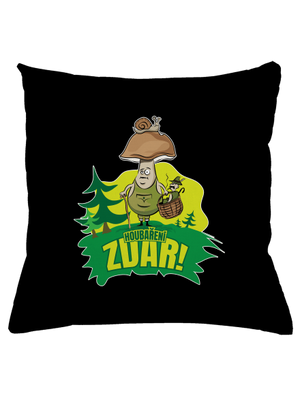 Houbaření zdar polštář Black