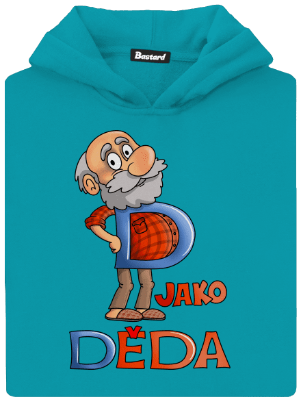 D jako děda dětská mikina klokanka Hawaiian Blue