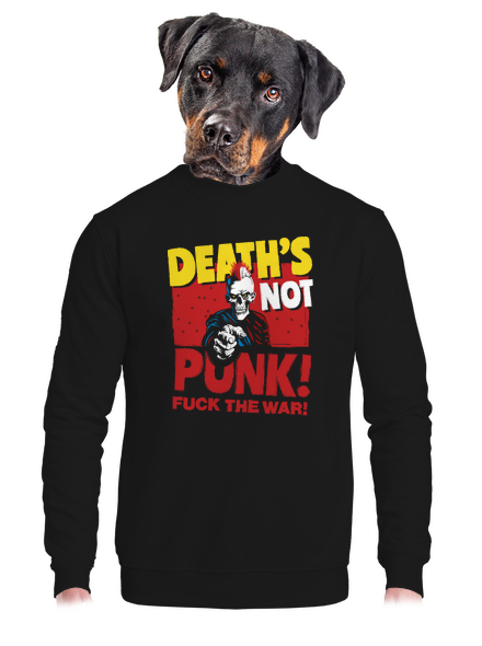 Death's not punk unisex mikina bez kapuce Black