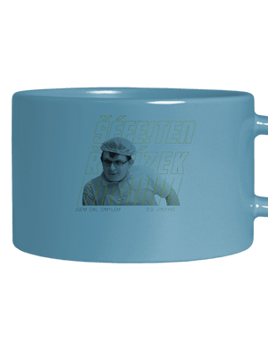 B18: Kluk s řetízkem hrnek makronka Blue Macaron