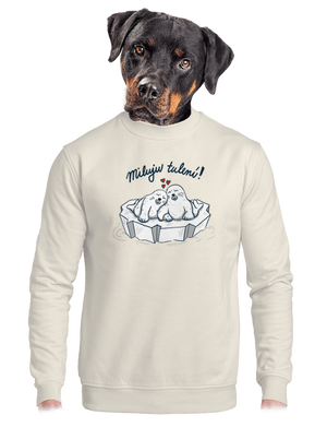 Miluju tulení unisex mikina bez kapuce Off White