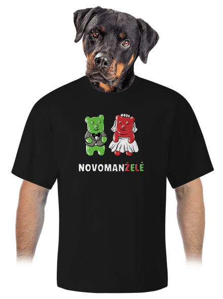 Novomanželé z želé unisex tričko oversized Black