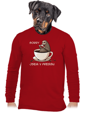 V pressu pánské dlouhý rukáv Red