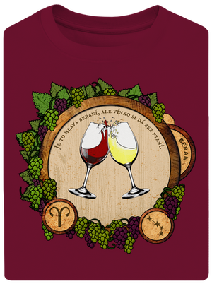 Vinný horoskop: Beran unisex tričko oversized Garnet