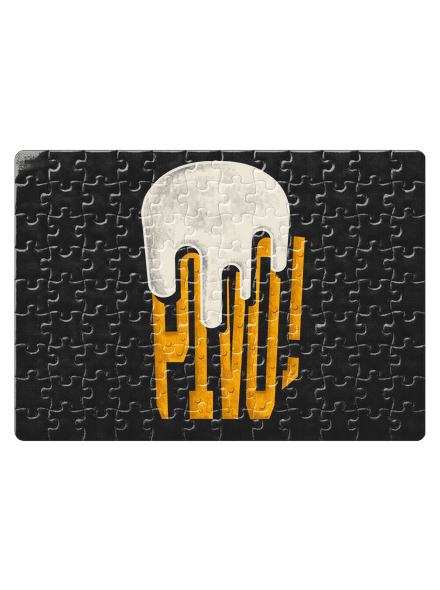 Nápis Pivo puzzle White