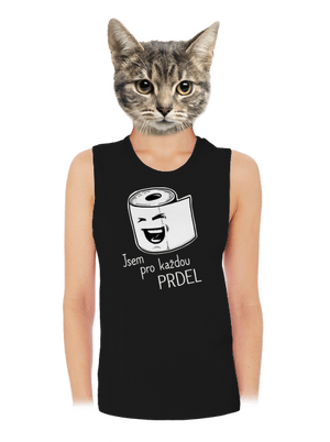 Prdel dámské tílko volné Black