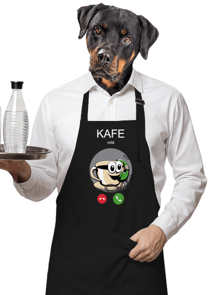 Kafe volá zástěra Black