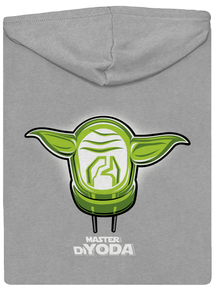 Mistr DiYoda pánská mikina na zip Light Melange