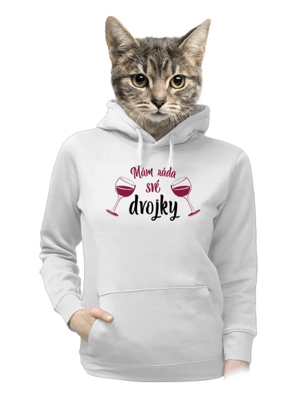 Dvojky dámská mikina klokanka White