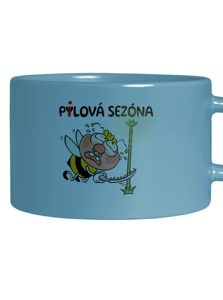 Pylová sezóna hrnek makronka Blue Macaron