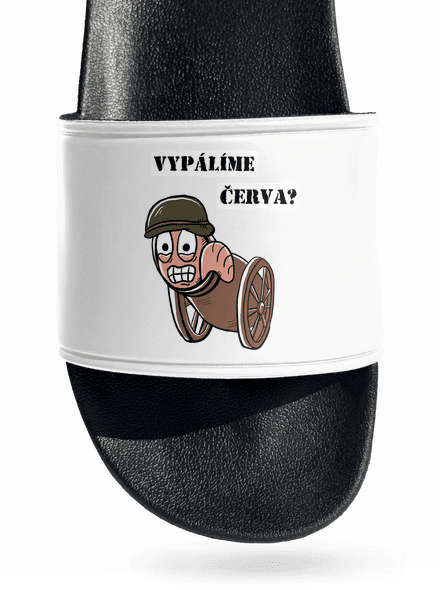 Vypálíme červa? pantofle White