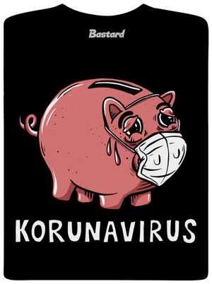 Korunavirus v kasičce dětské tričko Black
