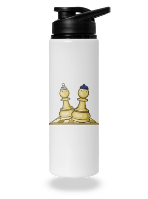 Šach a Mat lahev na vodu White