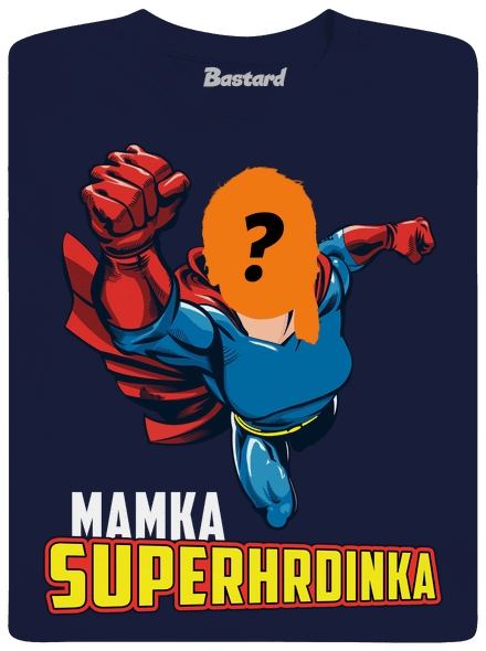 Mamka superhrdinka pánské tričko Navy