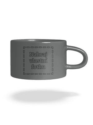 Vlastní potisk hrnek makronka Grey Macaron