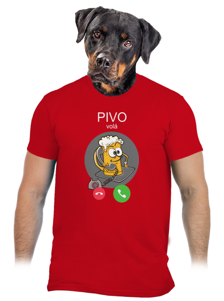 Pivo volá pánské tričko Red