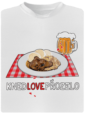 Knedlo vepřo zelo pánské sportovní tričko White