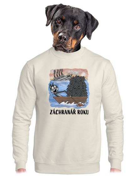 Záchranář roku unisex mikina bez kapuce Off White