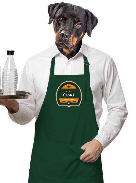 Pivní etiketa zástěra Bottle Green