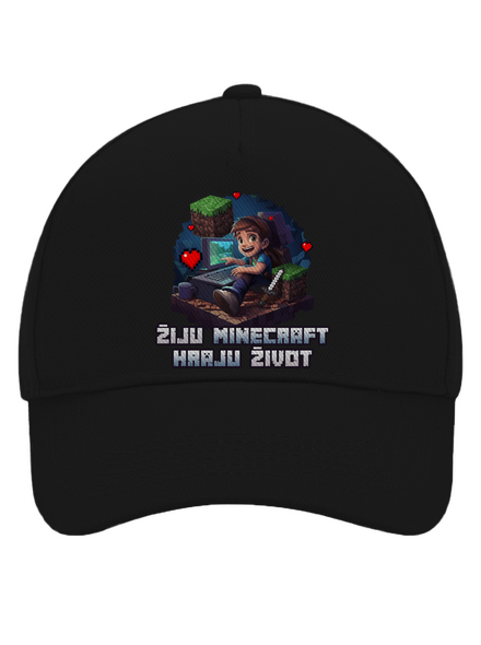Žiju Minecraft kšiltovka baseballka Black
