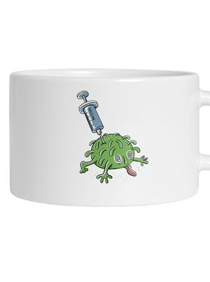 Zapíchlý covid hrnek makronka White