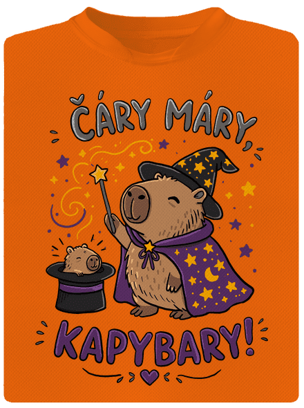 Čáry máry kapybary dětské sportovní tričko Neon Orange